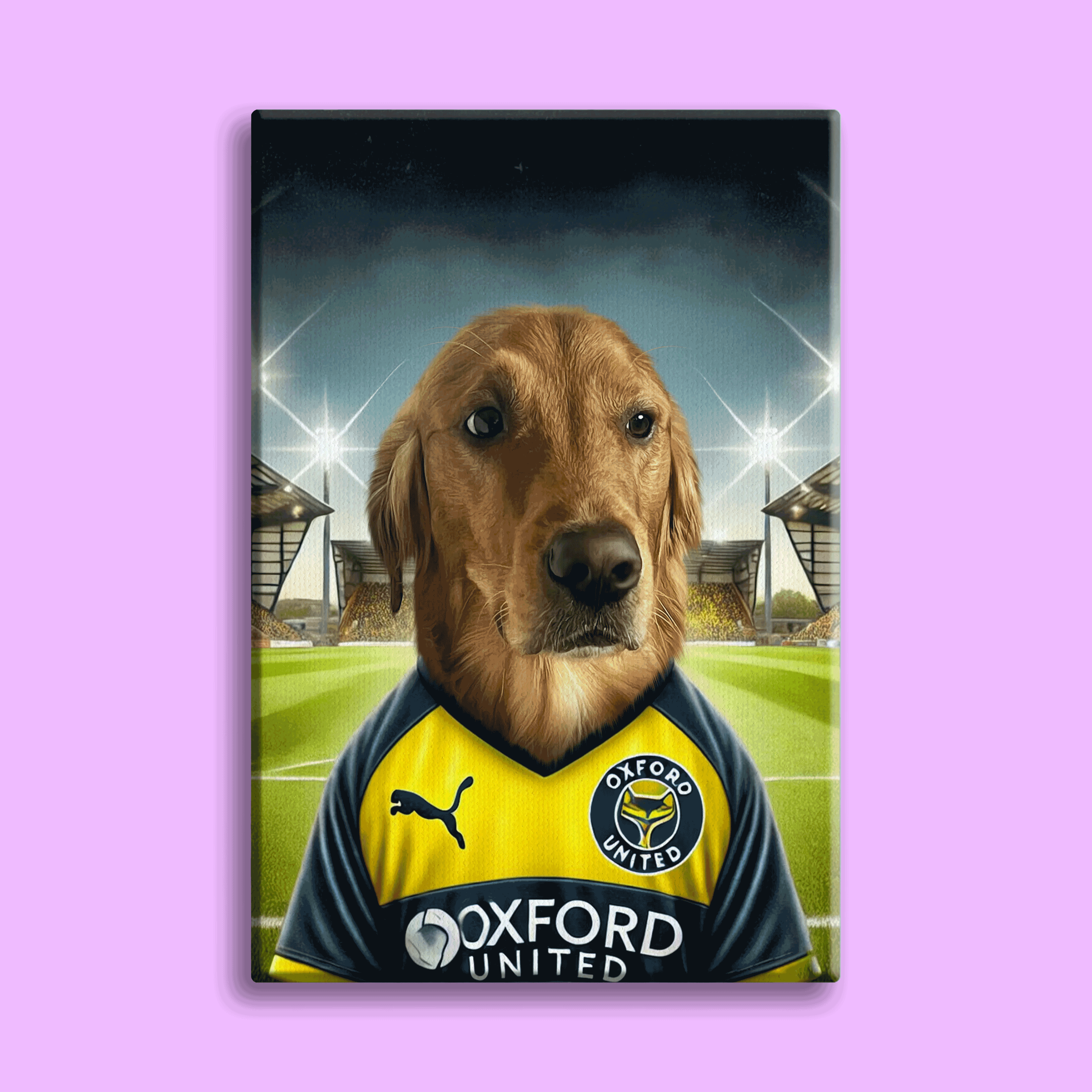 Oxford United football Star Custom Pet Portrait | Personalized Pet Sports Art